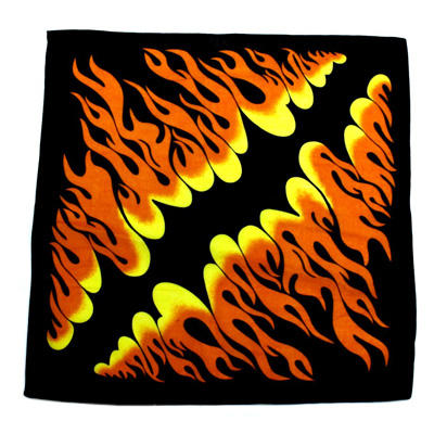 Zac's Alter Ego - Big flames Bandana - Zwart/Oranje